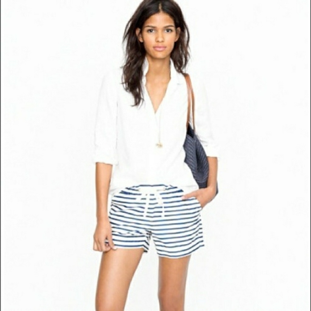 J.Crew Striped Drawstring Shorts